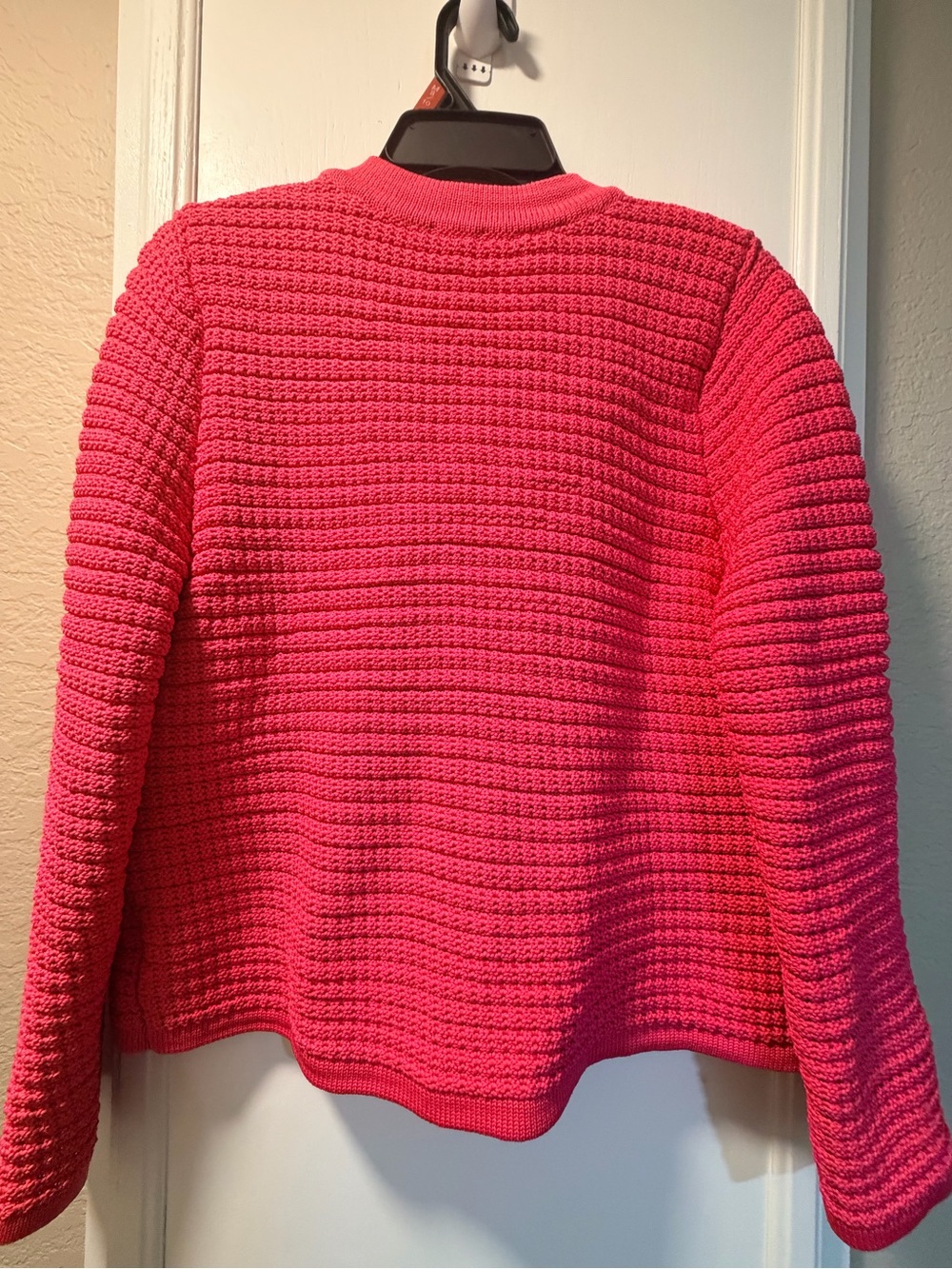 NWT TALBOTS  Ribbed V-Neck Cardigan Sweater in Hot Pink - Picture 6 of 8